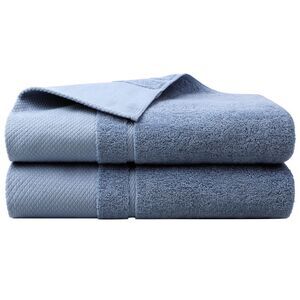 Bath Towel Set 27 x 54 inches 100% Cotton 600 GSM Towels Steel Blue-2